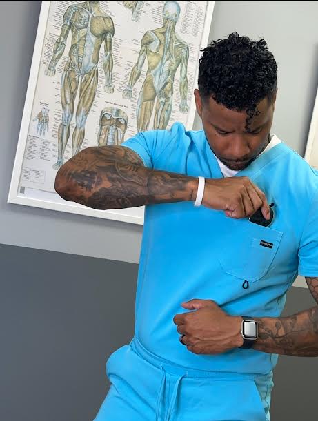 Teal Alpha Scrub Top