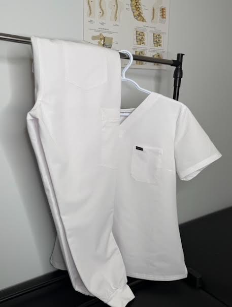 Women's Delta White Scrub Top