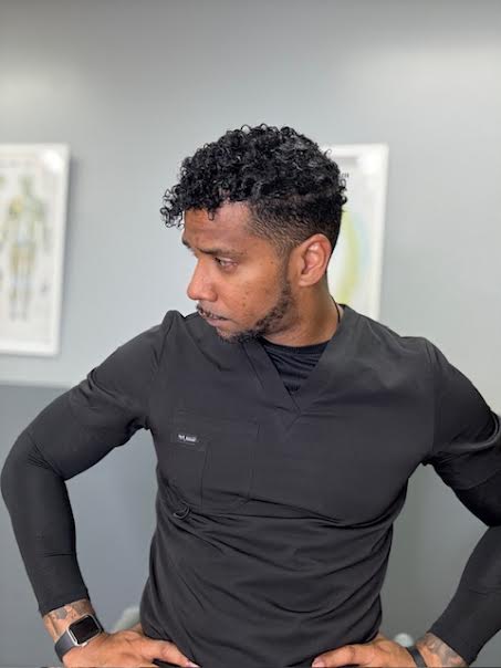 Men's Black Alpha Scrub Top