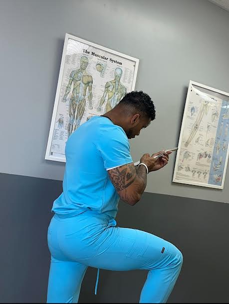 Teal Alpha Scrub Top