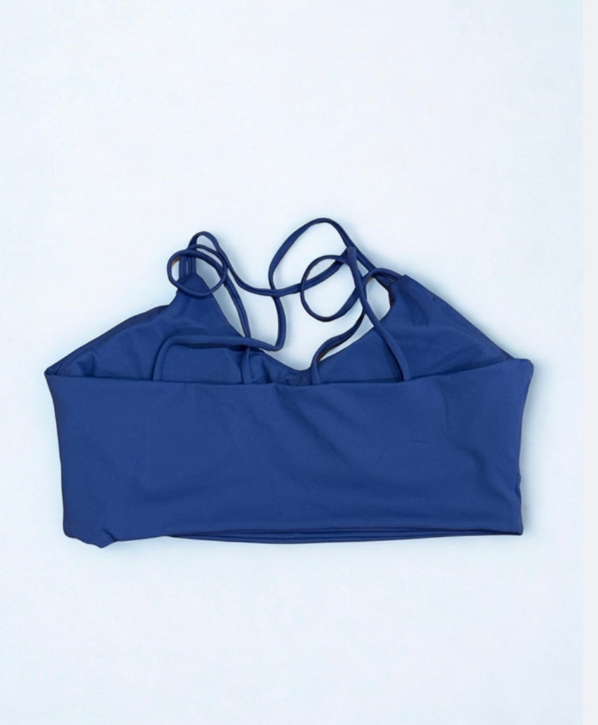 Woman’s Deep Blue Strappy Sports Top