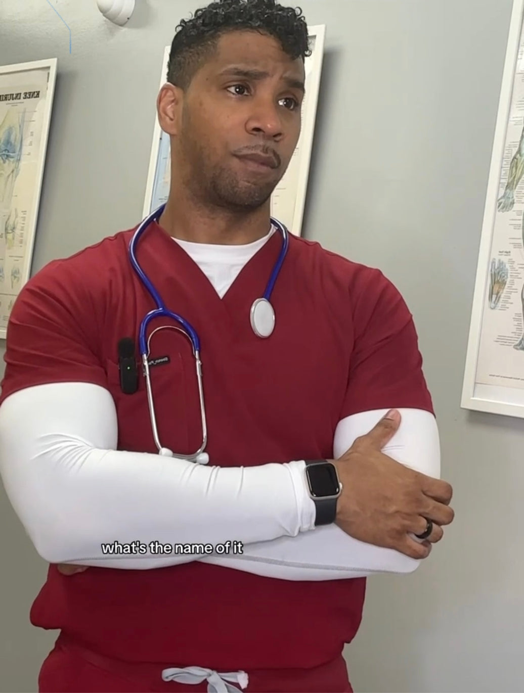 Men's Burgundy Beta Scrub Top