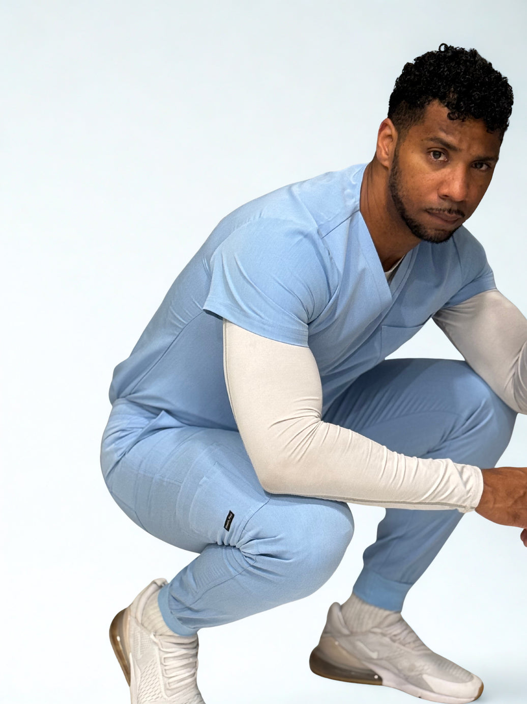 Men's Alpha Ceil Sky Blue Alpha Scrub Jogger Pants