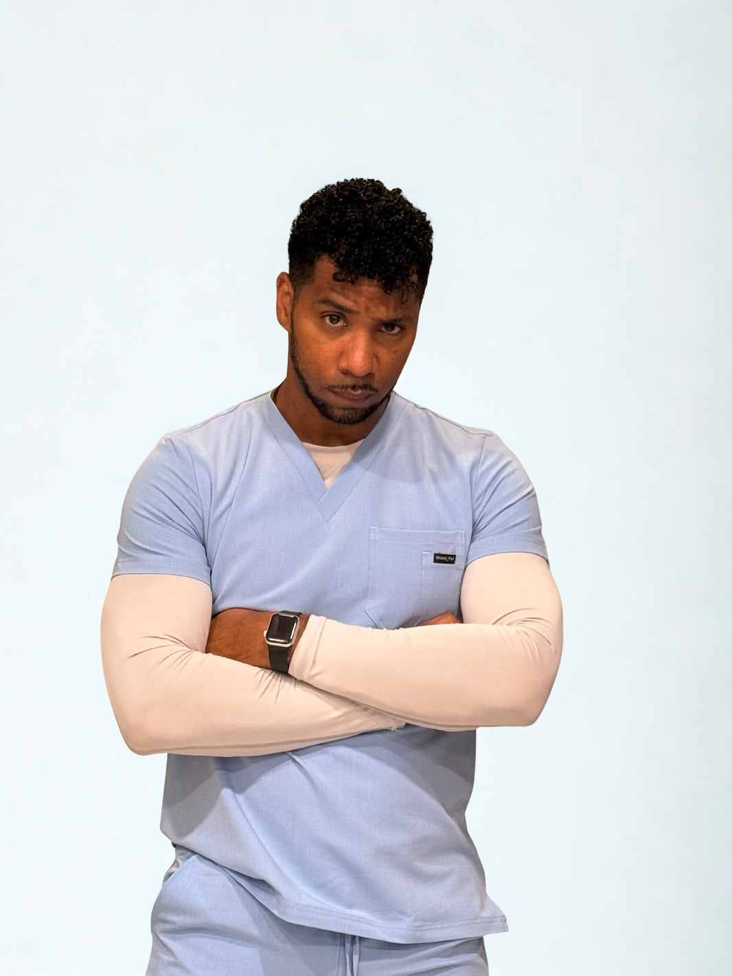 Men's Alpha Ceil Sky Blue Scrub Top