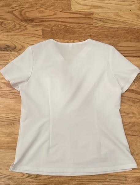 Women's Delta Style White Scrub Top