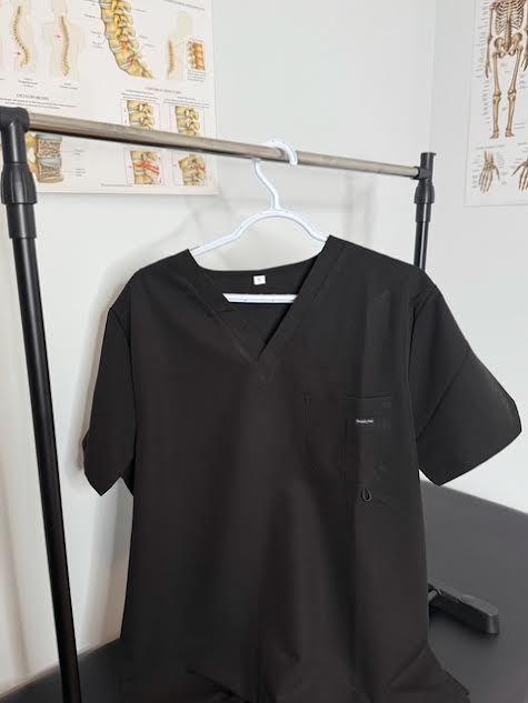 Black Alpha Scrub Top