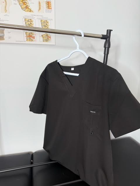 Black Alpha Scrub Top