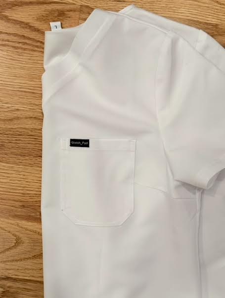 Women's Delta Style White Scrub Top