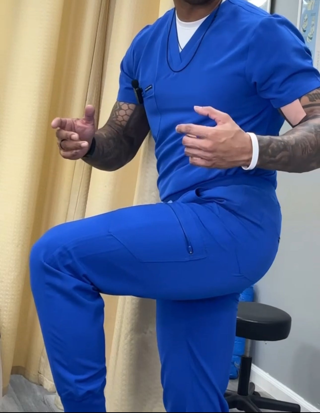 Royal Blue Jogger Scrub Pants